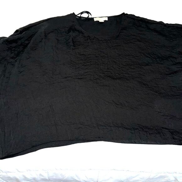 Michael Kors Black Oversized Batwing Top W/ Drawstring Sleeves M - Picture 2 of 10